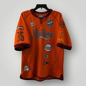 Vintage Platinum Fubu Harlem Globetrotters Warm Up Shooting Shirt Jersey Orange